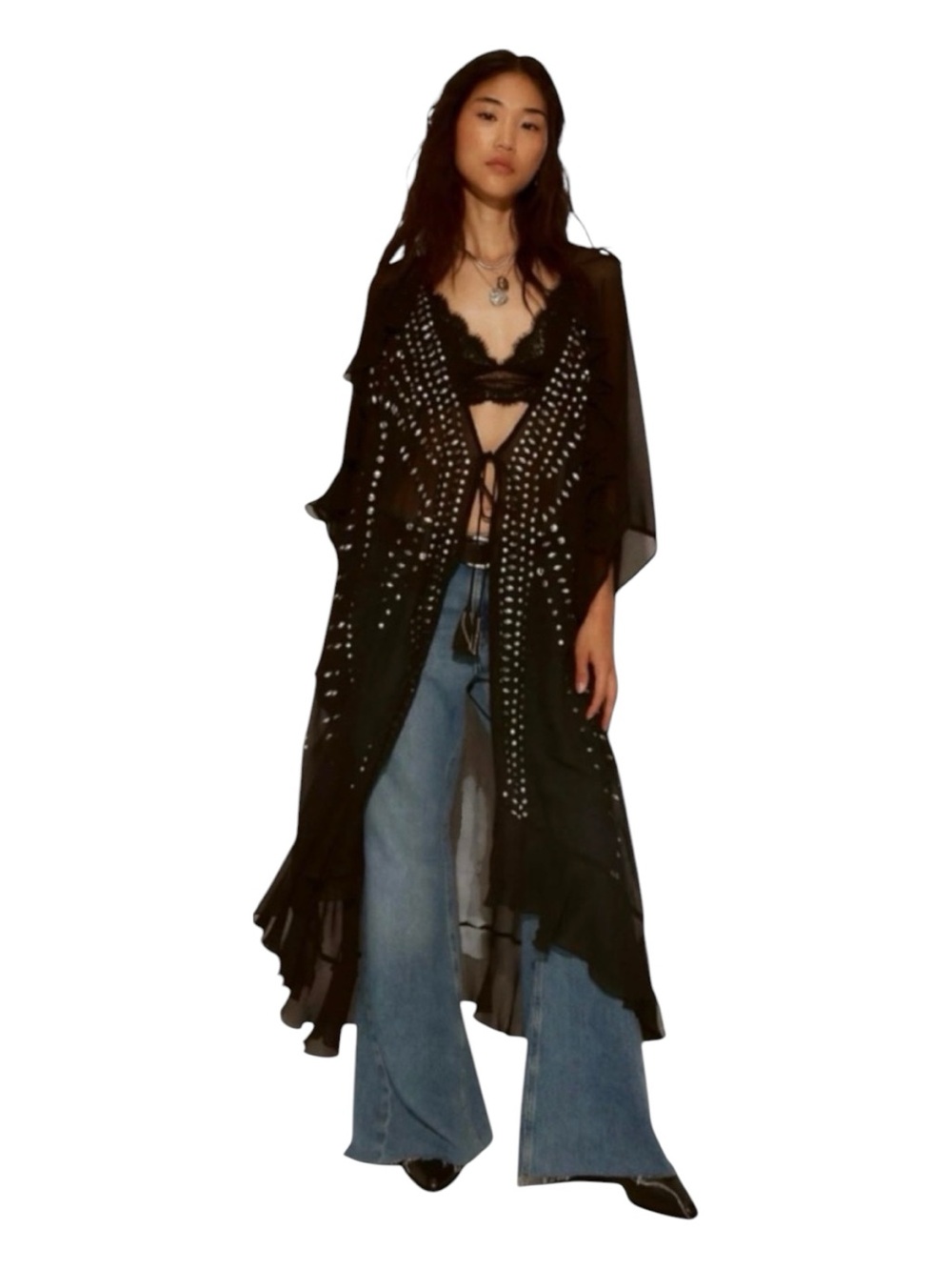 Free People So Billie Studded Duster Black